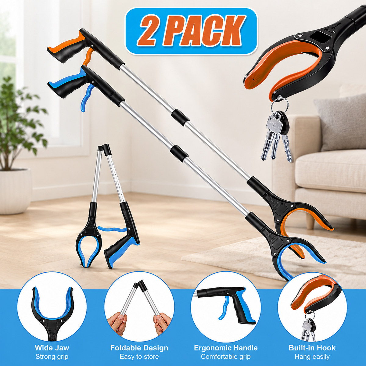 Folding Reacher Grabbers