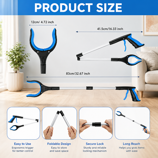 4Pcs Foldable Rotating Reacher Grabbers